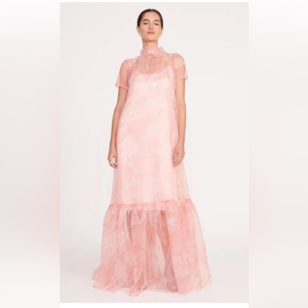 Staud Calluna dress in Cherry Blossom.